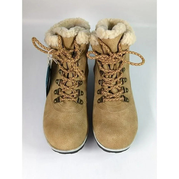 JBU Tan Ankle Boots with Cream Lining - Picture 3 of 5